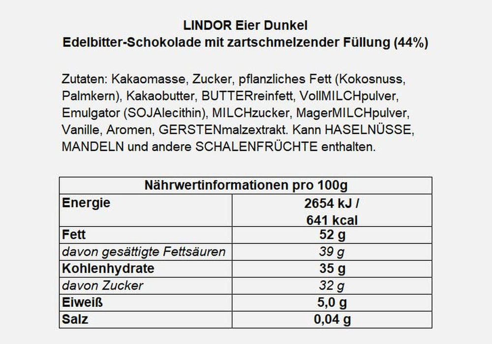 Ouă LINDOR cu ciocolată Lindt | 4 cutii a câte 450 g fiecare | Ouă LINDOR cu umplutură care se topește în gură, din ciocolată cu lapte, albă, neagră și cu alune | Ciocolată de Paște | Cadou de ciocolată | Ouă de Paște | Ouă de ciocolată