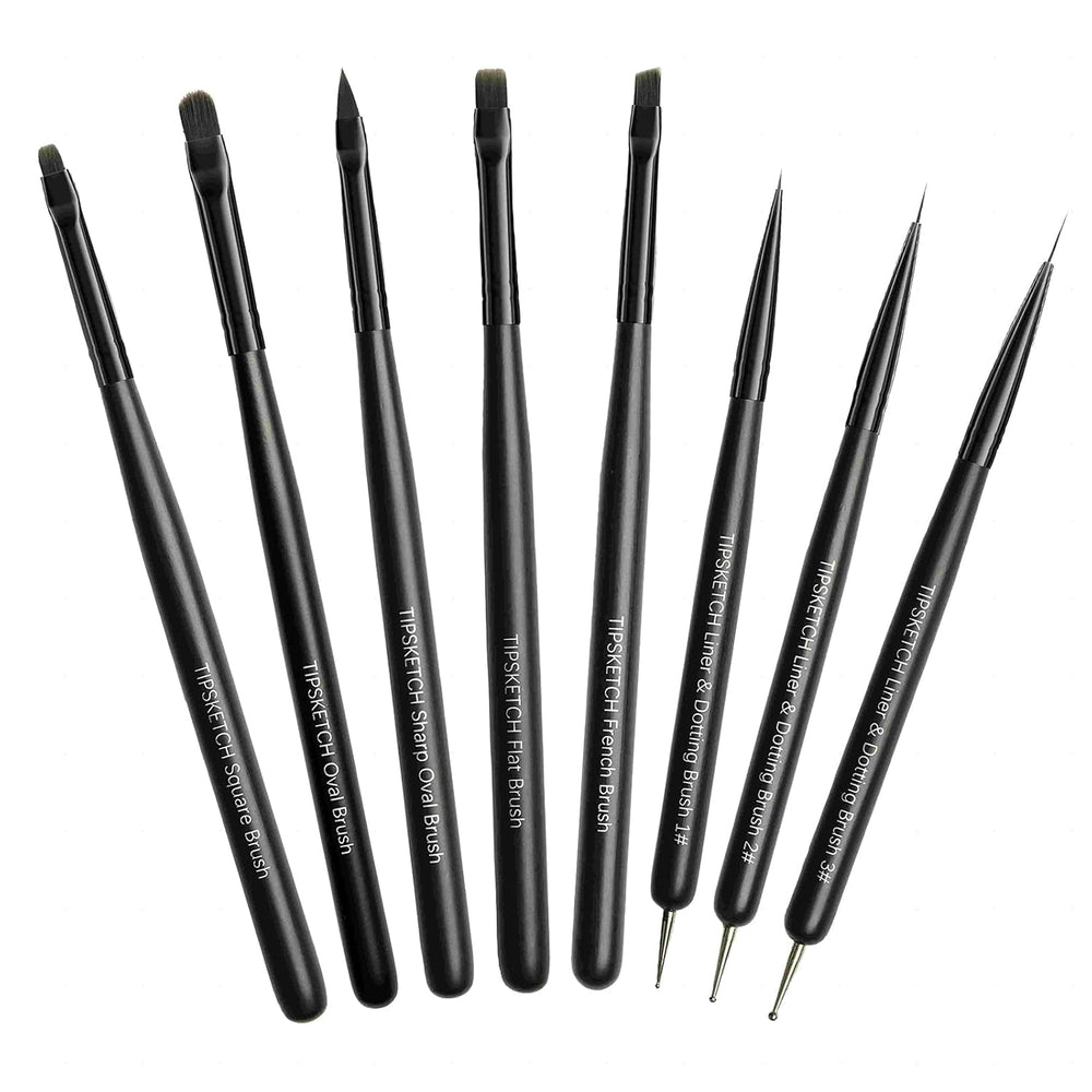 Nagel Pinsel 8 Stück Pinsel Für Gelnägel,Nageldesign Gel Pinsel Dotting Painting Line Pen Für Nagellack Gel Acryl Nagel Pinsel Nailart Kit Acryl Pinsel Fineliner Nägel Selber Machen