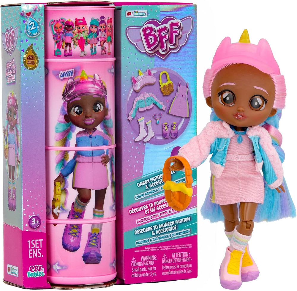 S2 Hannah Modepuppe mit Langen Haaren, Stoffkleidung und 10 Accessoires – Spielzeuggeschenk für Mädchen und Jungen + 5 Jahre