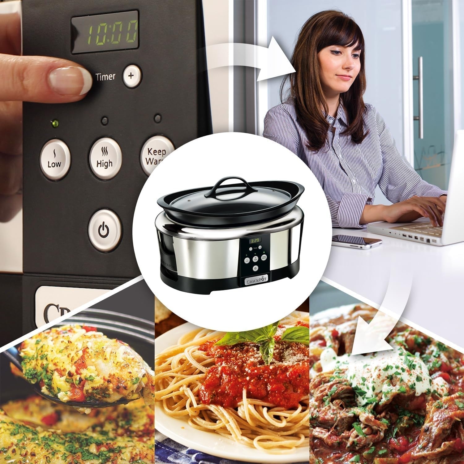 Crockpot, Slow cooker electronic, 5.7 L (5-6 persoane) Slow Cooker Naty Shop