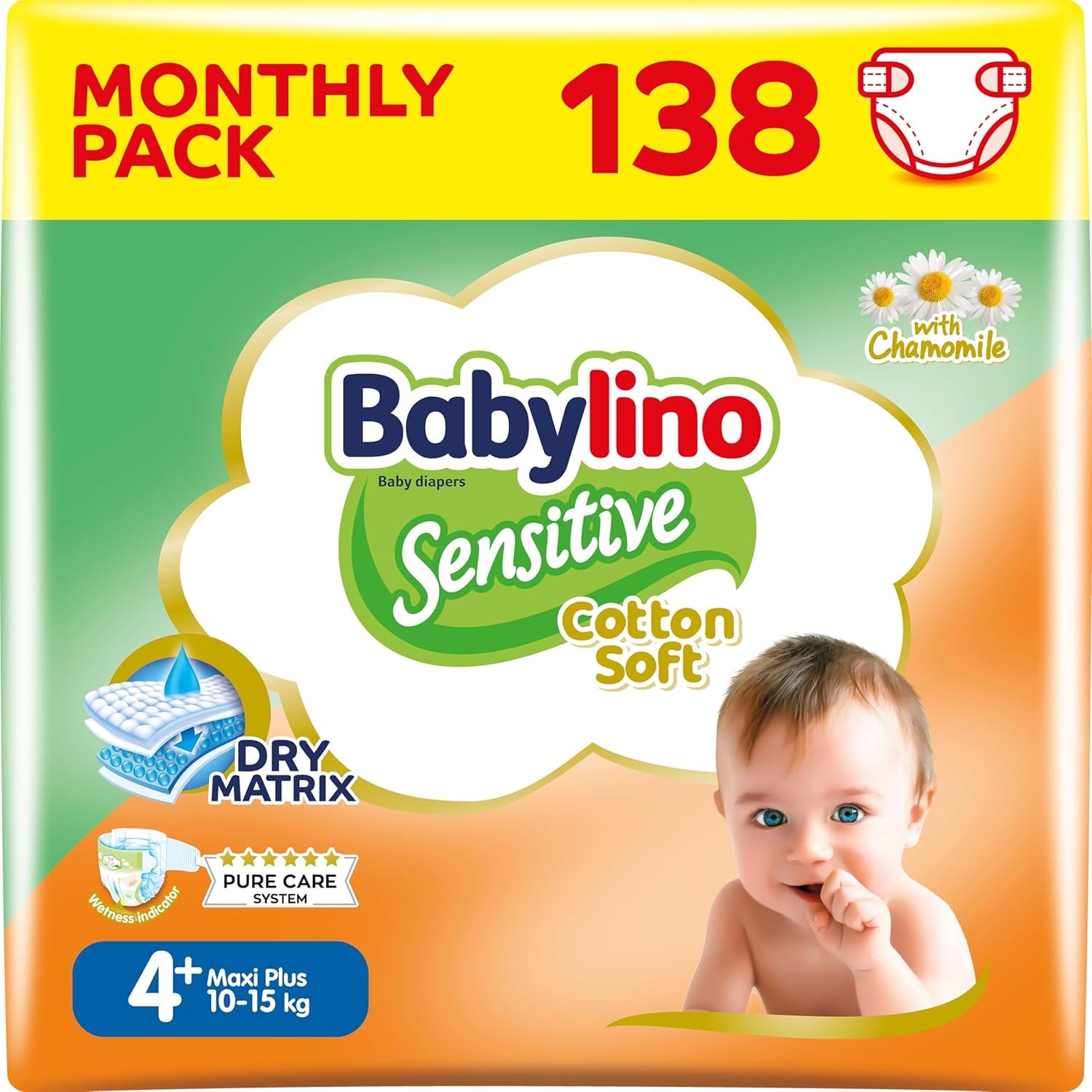 Scutece pentru bebeluși sensibili, mărimea 7, extra large plus (+15 kg), 14 bucăți