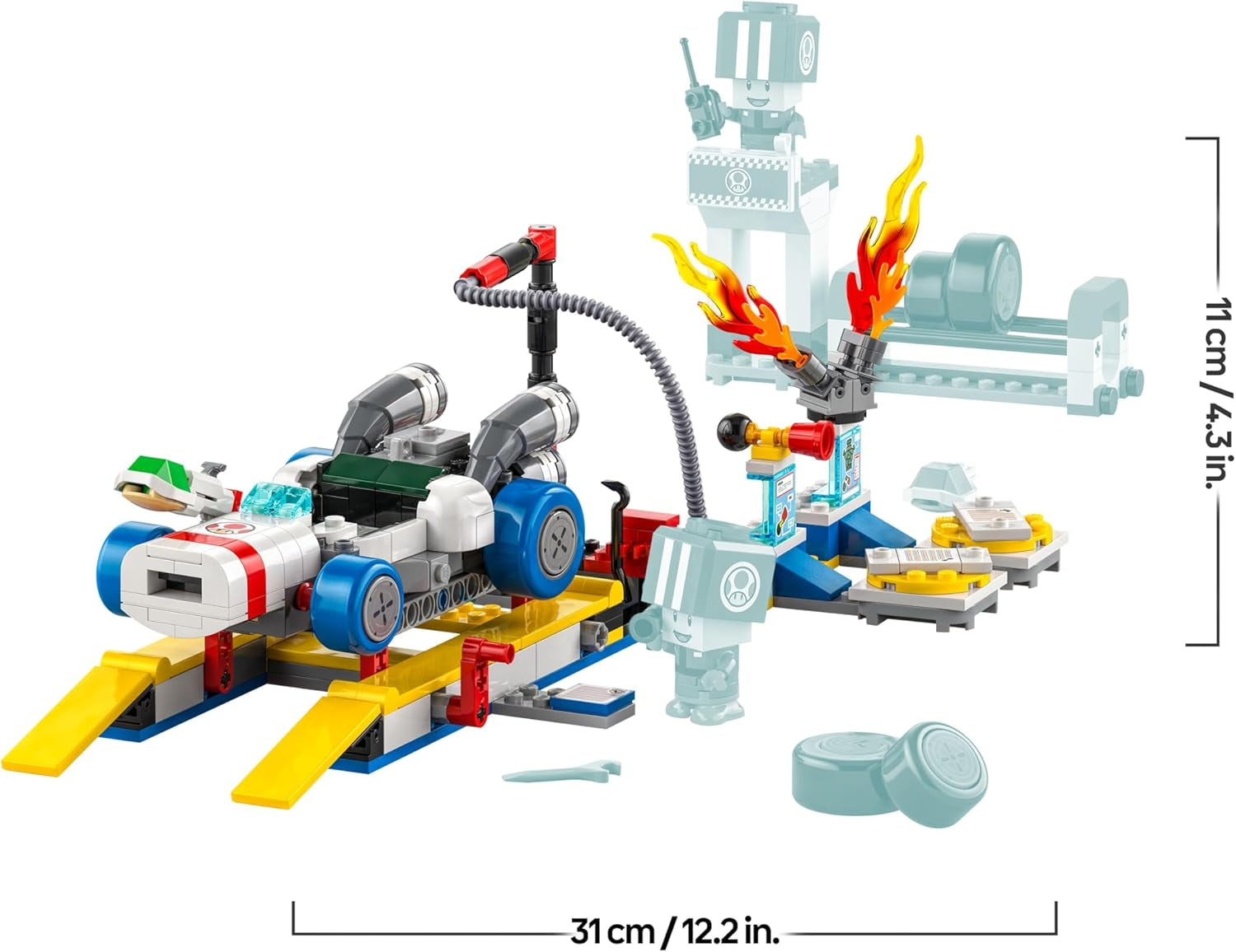 LEGO Super Mario: Mario Kart – Toad’s Garage Set, Nintendo Mechanic Toy with 2 Blue Toad Character Figures for Independent Play, Birthday Gift for Boys, Girls and Gamers Aged 8 Plus 72035