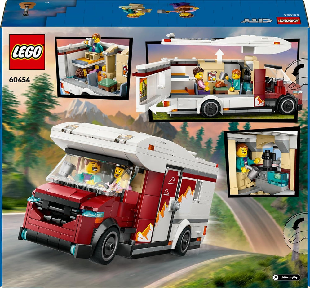LEGO City Abenteuer-Wohnmobil - Wohnwagen Spielzeug für Jungen und Mädchen ab 6 Jahren - Inkl. 3 Minifiguren und Camping Zubehör - Geschenkidee zum Geburtstag und für die Feiertage 60454