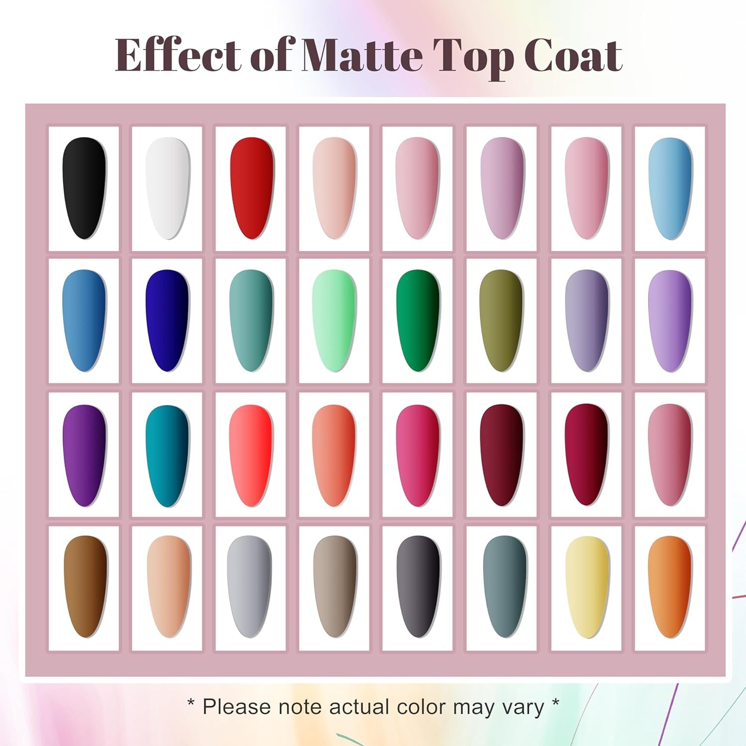 JODSONE 36-Teiliges Gel-Nagellack-Set, 32 Farben, Gel-Nagellack-Set, Basislack, Glänzend, Matt Und Glitzernder Decklack, Nagellack-Set, Grün, Blau, Rot, Rosa, Kollektion, Geschenke Für Frauen