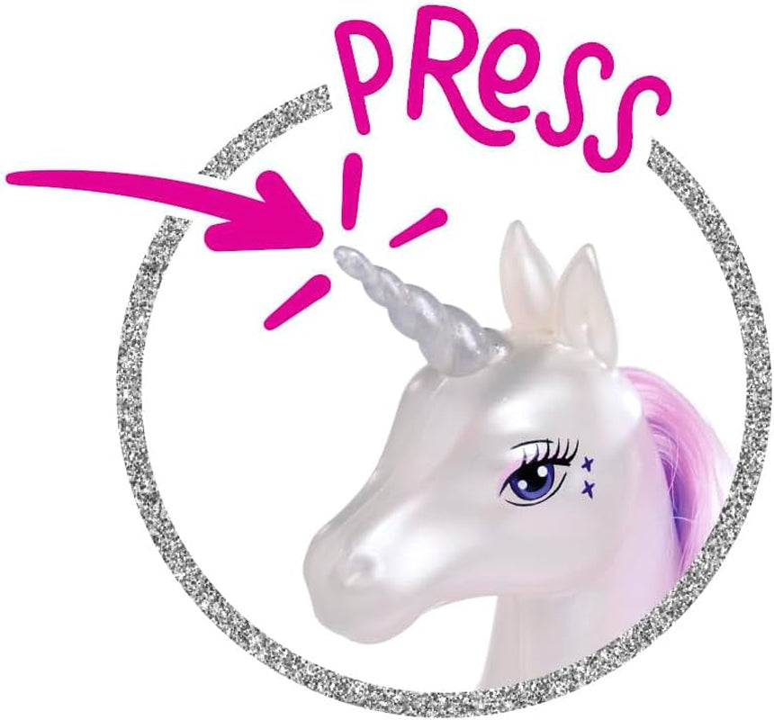 Simba Steffi Love Fantasy Unicorn, Spielpuppe als Prinzesinn mit Einhorn, magische Lichter, vollbewegliche Puppe, 29cm, ab 3 Jahren