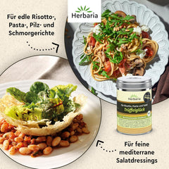 Herbaria Trüffelglück bio 110g M-Dose - fertiges Bio-Pilz- & Trüffelgewürz für intensiv-köstliche Gerichte - mit erlesenen Zutaten - in nachhaltiger Aromaschutz-Dose