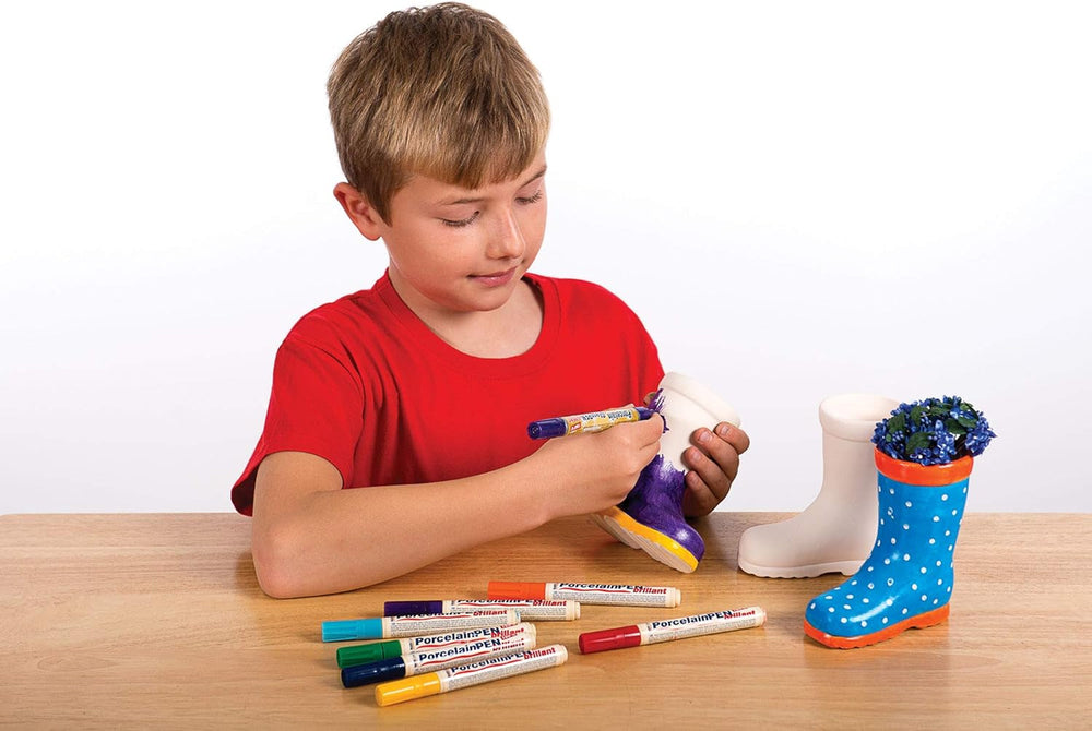 Ghivece ceramice Baker Ross „Wellies” pentru copii (2 bucăți)