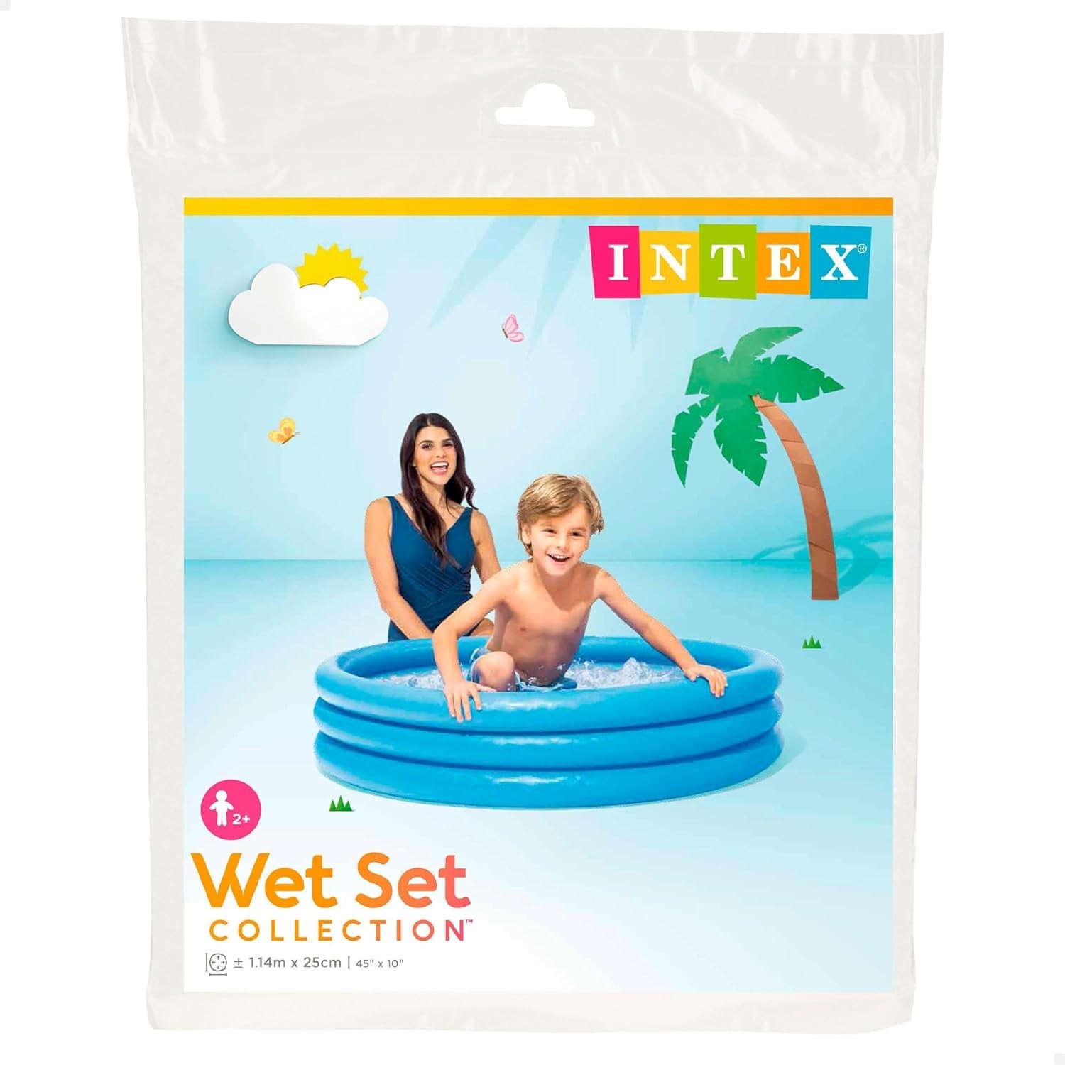 Intex 59416NP - Piscină gonflabilă Crystal Blue, vinil, multicoloră, 114x25 cm