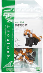 Bandai - Nanoblock - Roter Panda - Red Panda - Mini-Bausteinfigur - Baukastenspiel - Pixel-Tierfiguren-Bausatz Panda - NBC194