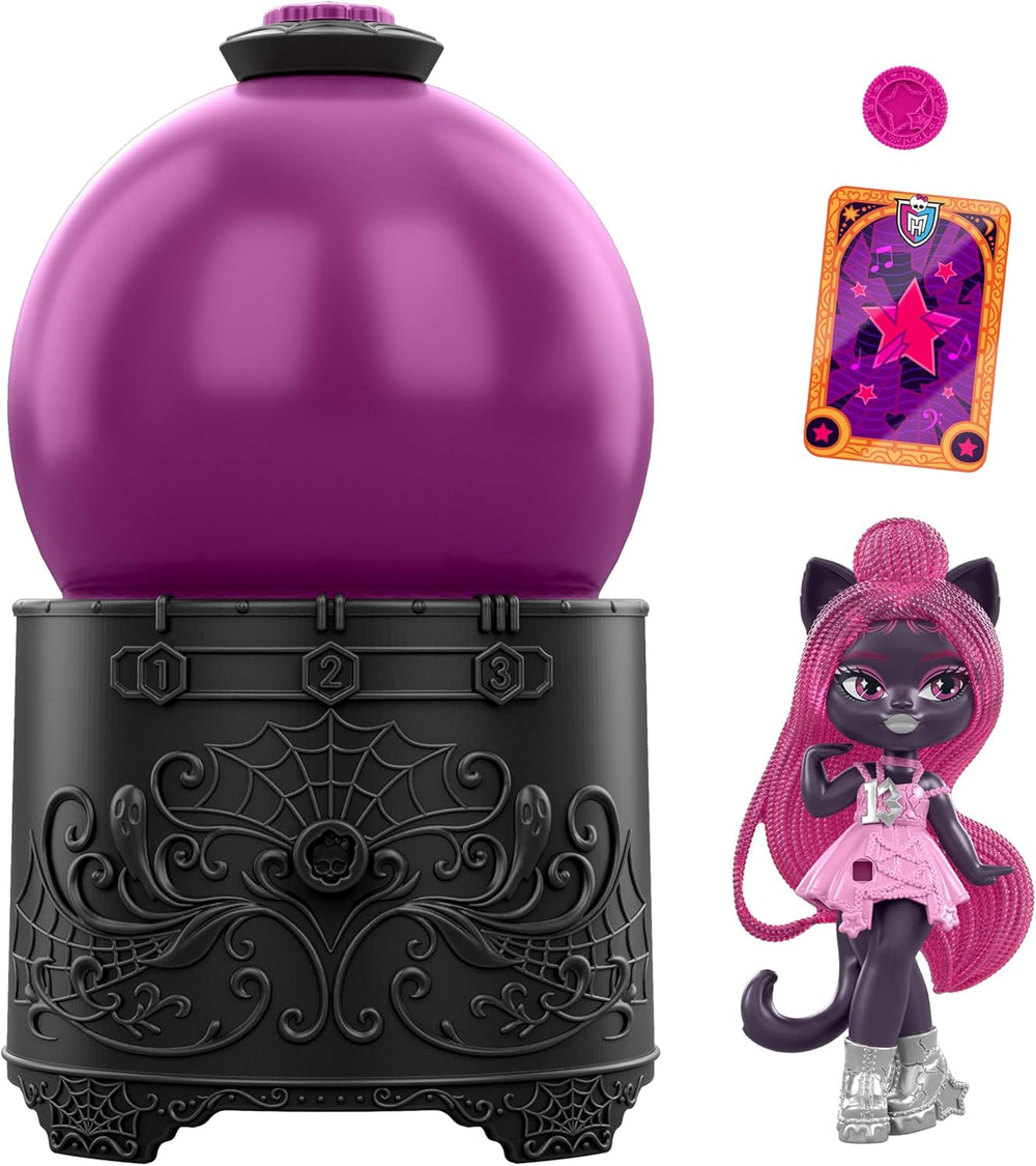 Monster High Zaubertränke Kristallkugel-Minipuppen, ca. 8 cm große Überraschungsfiguren mit Water Reveal, Talismanen und Schicksalskarte (Figuren können abweichen), JCX99