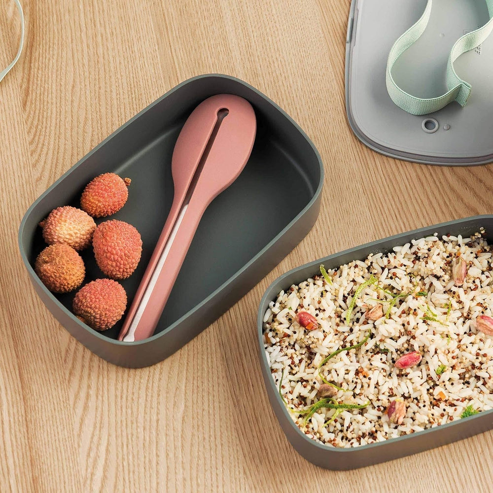 BergHoff cutie bento dublă - Leo (set cutie de prânz 19x12.5x9 cm, două cutii, rezistent la microunde, sigiliu etanș, rezistent la spălarea vaselor, ideal pentru gustări / gustări / salată) 3950126 Cutii depozitare alimente Naty Shop