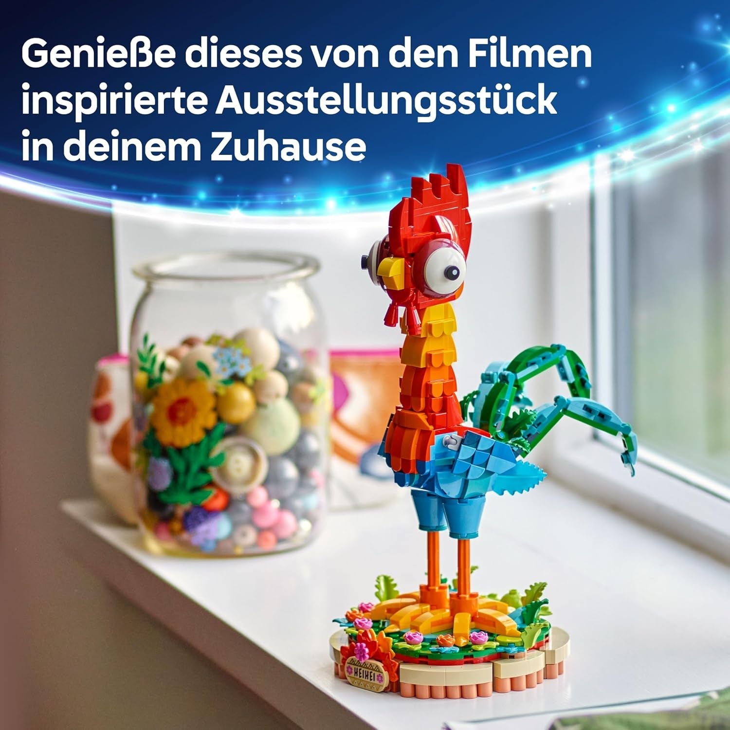 LEGO ǀ Disney Vaiana 2: Heihei Spielzeug - Tierfigur zum Spielen & Ausstellen mit drehbarem Kopf, beweglichen Flügeln & Schwanzfedern sowie Ständer - Geschenk für Mädchen ab 9 Jahren - 43272