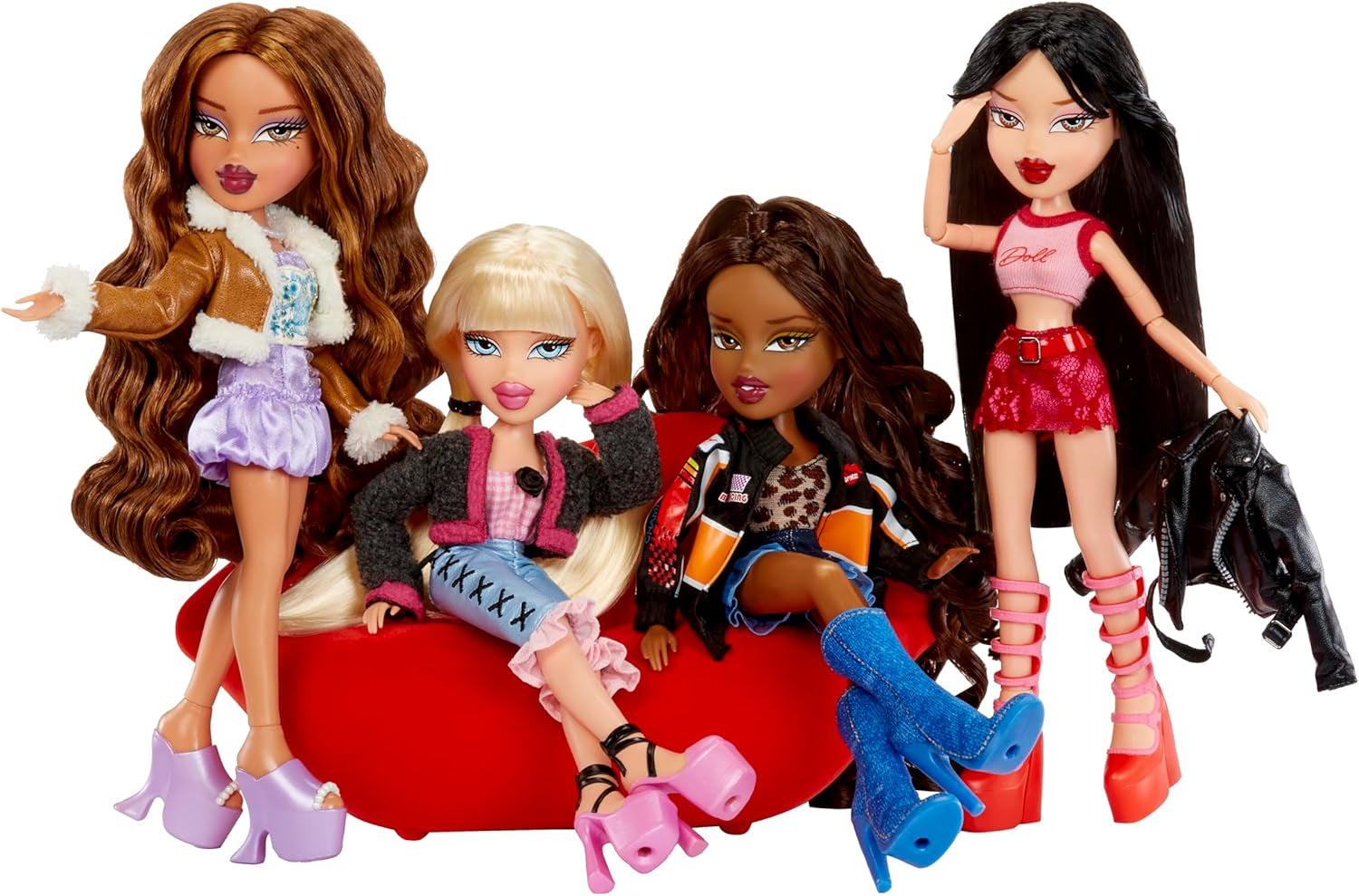Bratz Goin' Out! Doll - Sasha - 1 Sammlerpuppe mit Accessoires, einem Outfit, einer Handtasche, einer Sonnenbrille und einer Bürste - Kinderspielzeug - ab 6 Jahren, Orange, Black