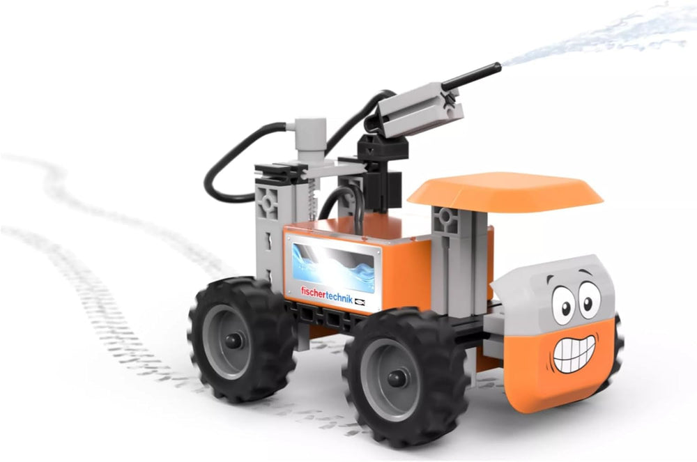 fischertechnik Junior Pro 576100 – Konstruktionsspielzeug für Kinder, Baukasten mit 7 Modellen inkl. Löschfahrzeuge, ab 5 Jahren, orange