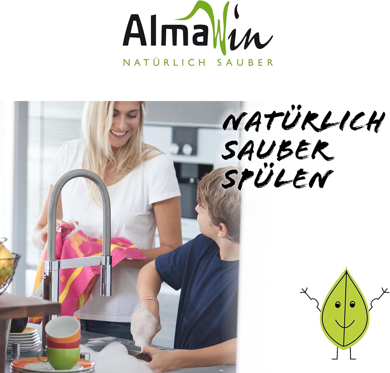 Almawin eco, praf de spălat vase 2,8kg, 112 spalari, dozabil pentru diferite cantități de vase Naty Shop