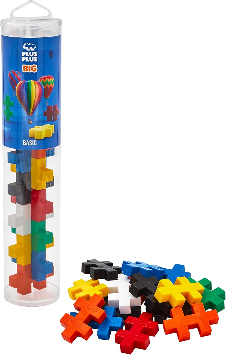 Plus-Plus 9603431 Kreativ-Bausteine Tube, Big Tropical, Geniales Konstruktionsspielzeug, 15 Teile, 38 cm