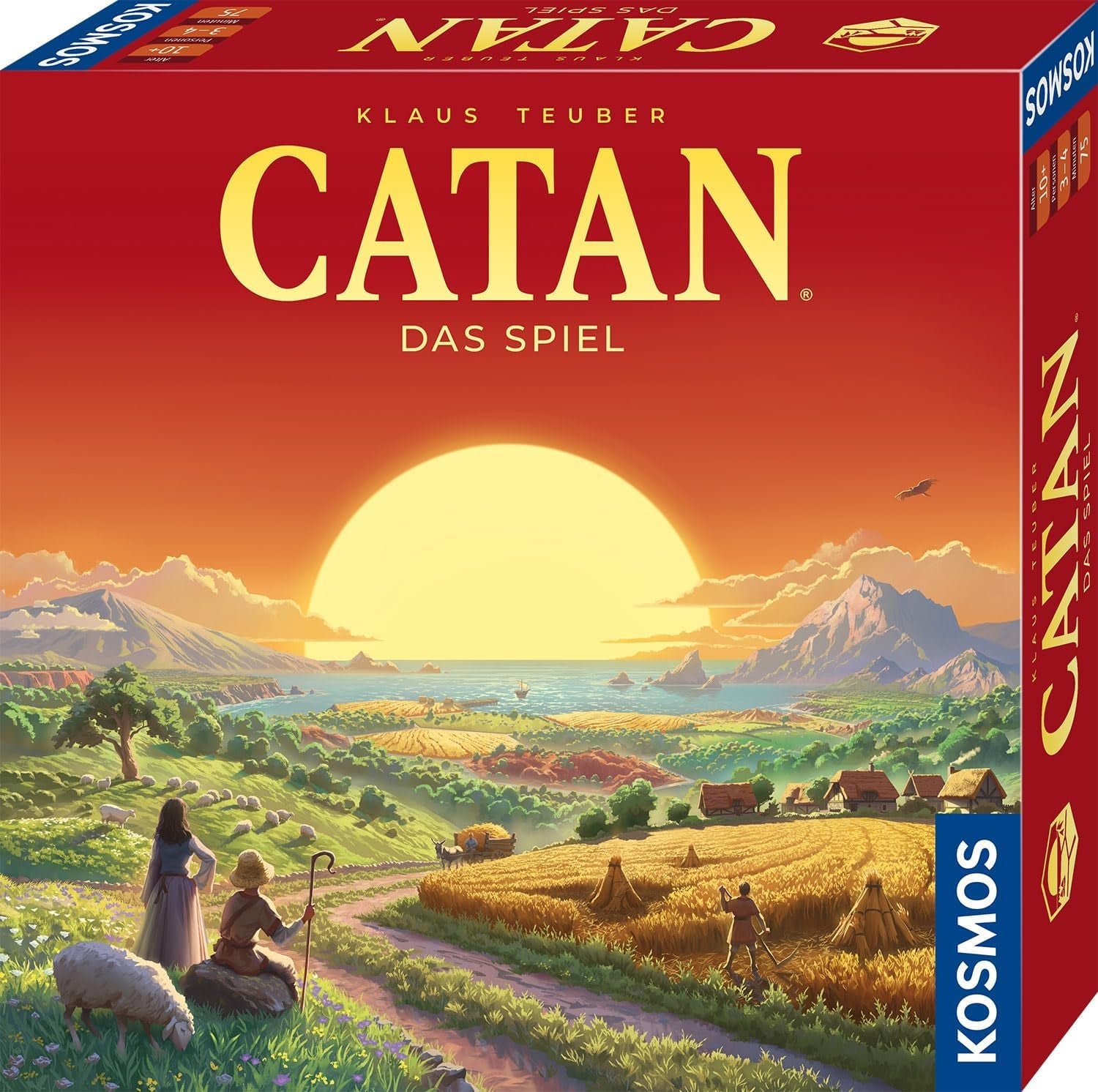 KOSMOS 684655 Catan - Jocul, Coloniștii din Catan, Joc de strategie pentru 3-4 jucători cu vârsta de 10 ani și peste, Joc de societate clasic, Joc de familie, Joc de petrecere