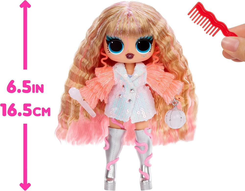 LOL Surprise! Tweens Neon Pop Stars - Thea Stars - 1 păpușă la modă, cu surprize cu iluminare din spate și peste 10 haine și accesorii Pop Star, inclusiv chitara ei roz aprins, cadou pentru copii cu vârsta de 4 ani și peste