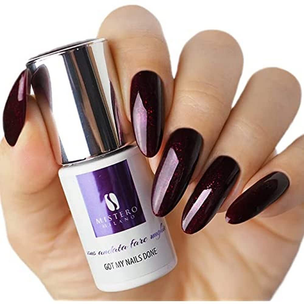 Oja UV cu sclipici Mistero Milano - Oja LED - Hibridă cu sclipici - Acoperire completă - 7 ml Into the Dark Night