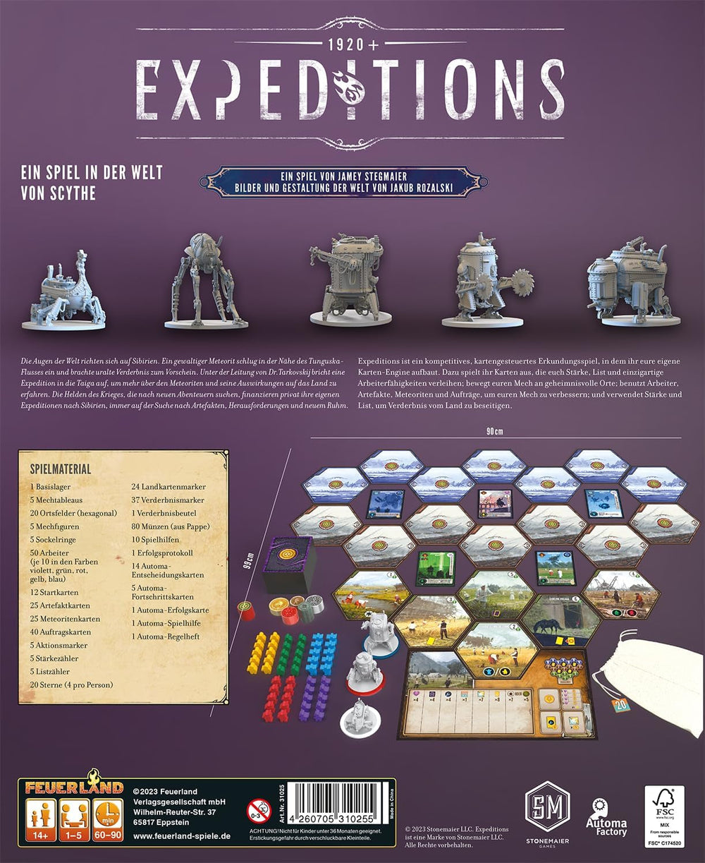 Feuerland Spiele 31025 Joc de masă Expeditions, tonuri pământești