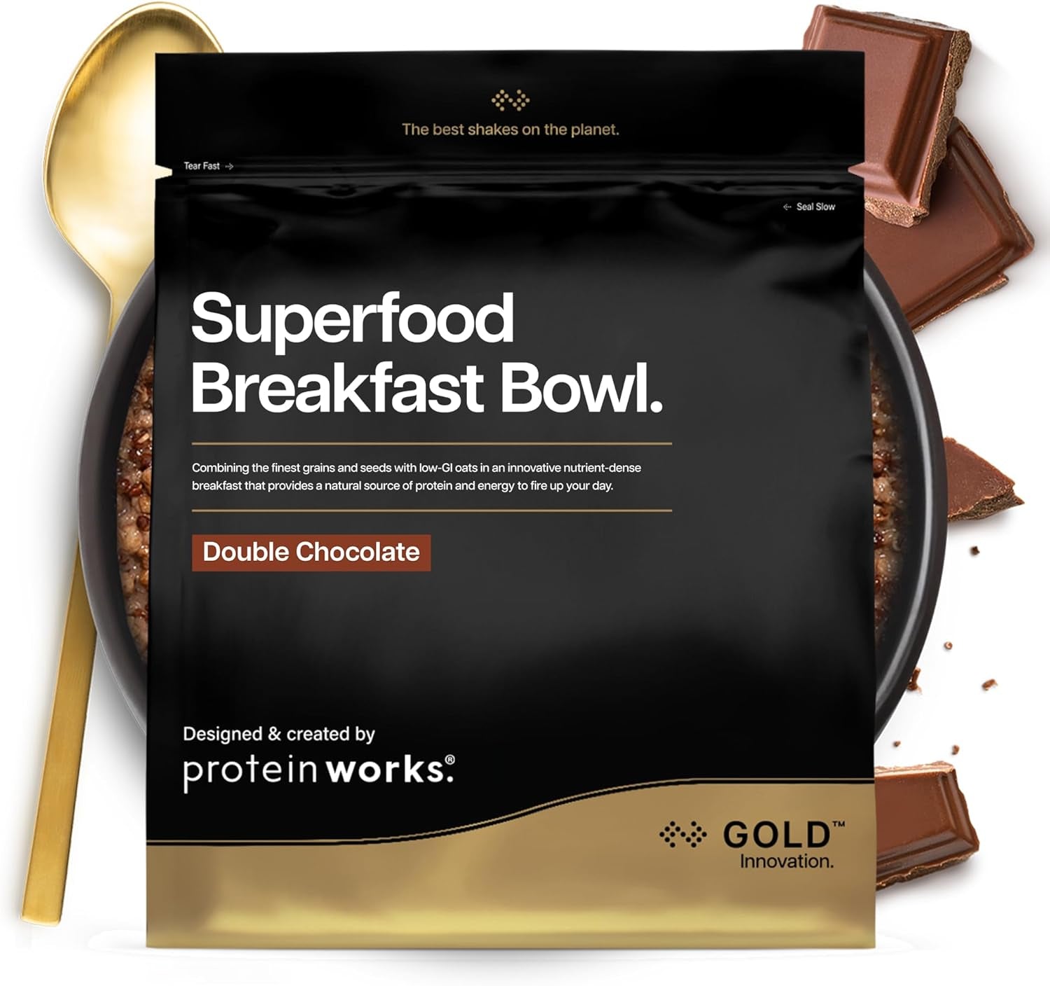 Protein Works | Mic dejun cu superalimente - Inovație GOLD, Cereale premiate, Muesli proteic, Bogat în nutrienți cu cereale, semințe și ovăz, Bogat în fibre, Măr și scorțișoară, 10 porții, 600g