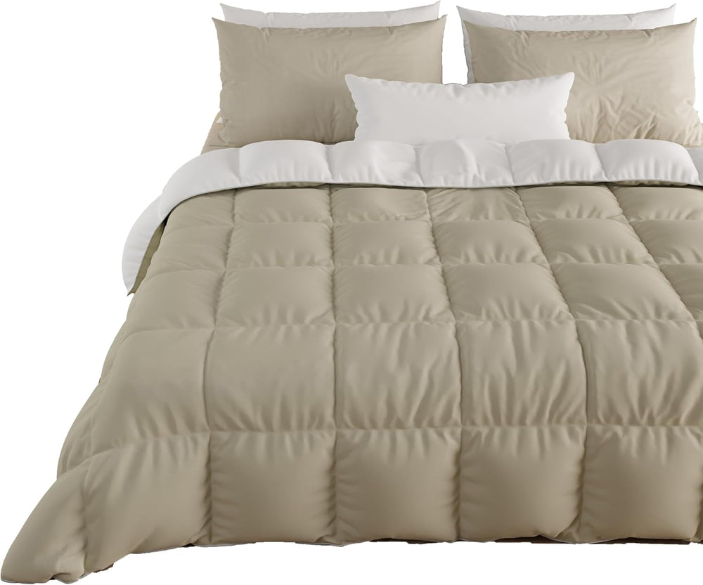 PETTI Artigiani Italiani - Cuvertură de iarnă pentru pat dublu, maxi, monocoloră, față-verso, alb, gri, 100% Made in Italy Plapumi si pilote Naty Shop Maro Dimensiune pat 120-130X200: [Plapuma 220 X 260 Cm]