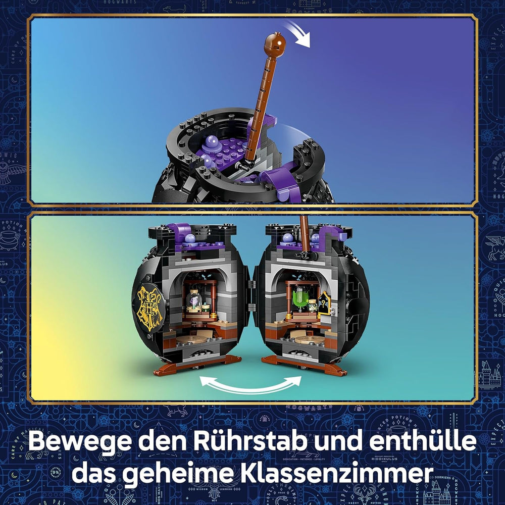 LEGO Harry Potter Kessel: Geheimes Klassenzimmer für Zaubertränke - DIY Set für Schreibtisch oder Schlafzimmer mit Patronus und Hermine und Snape Minifiguren - Geschenk für Kinder ab 10 Jahren - 76464