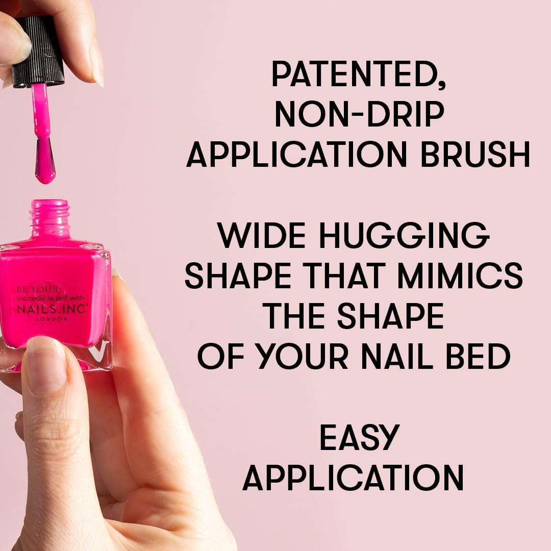 Nails Inc Better On Top, Get Glazed, Lucios, Strălucitor, Strat de unghii, Nu se desparte, De lungă durată, Uscare rapidă, Uscare la aer, Manichiură și pedichiură profesională, Unghii de la mâini și de la picioare, ojă vegană, 14 ml
