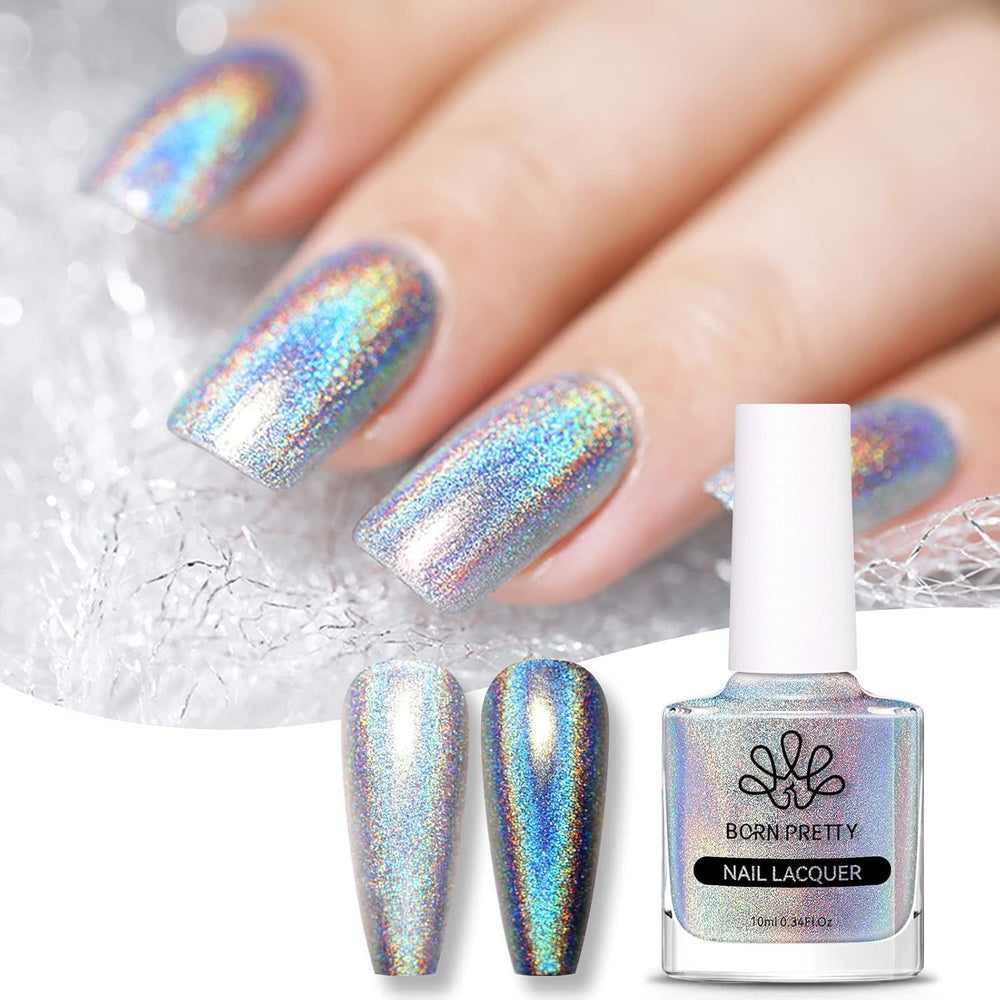 Born Pretty Oja cu Glitter, Rainbow Shining Glitter Super Shine Oja Nail Art Neagră