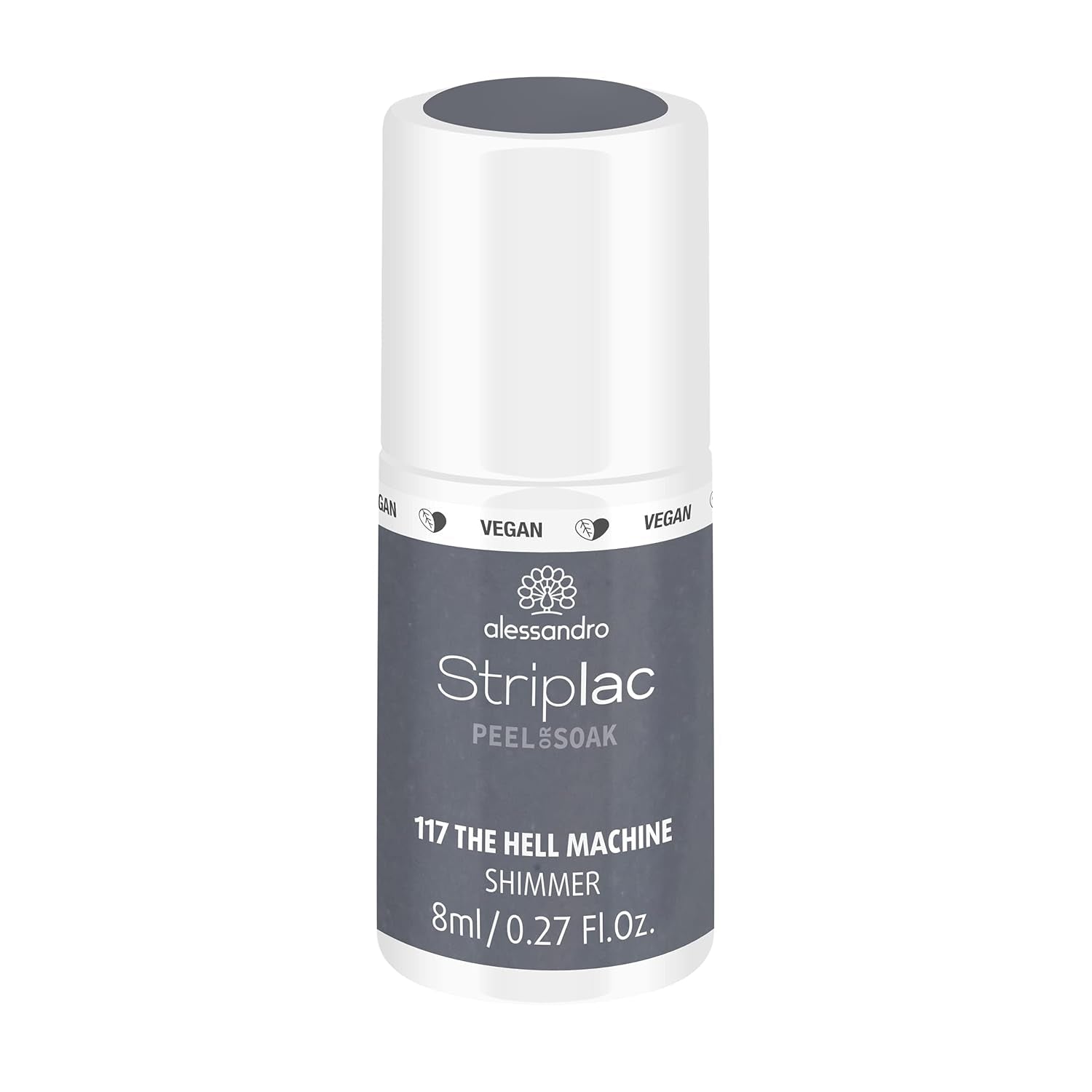 Oja UV alessandro Striplac Midnight Black – Delicată și de lungă durată – Îndepărtare ușoară datorită tehnologiei de îndepărtare peel-off – Vegană și cruelty-free – 8 ml