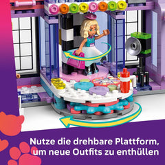 LEGO Friends Modeschau in Heartlake City - Verkleidungsspiel mit 3 Mini Puppen, Laufsteg, anpassbaren Outfits inkl. Rock, Mantel, Hüten & Zubehör - Kreatives Geschenk für Mädchen ab 7 Jahren - 42685
