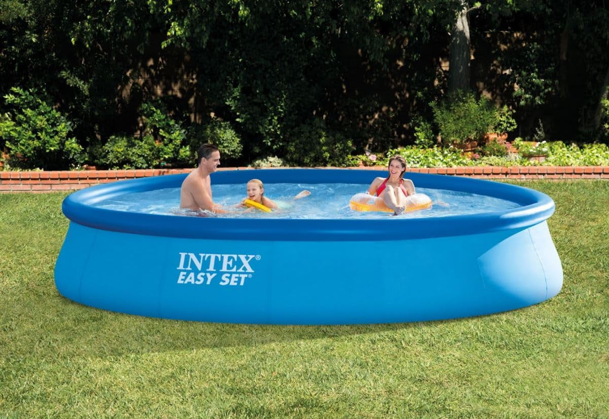 Intex 28158NP – Piscină supraterană rotundă Easy Set, pompă de filtrare 2006 L/h, 9729 L, PVC, albastră, 457x84 cm