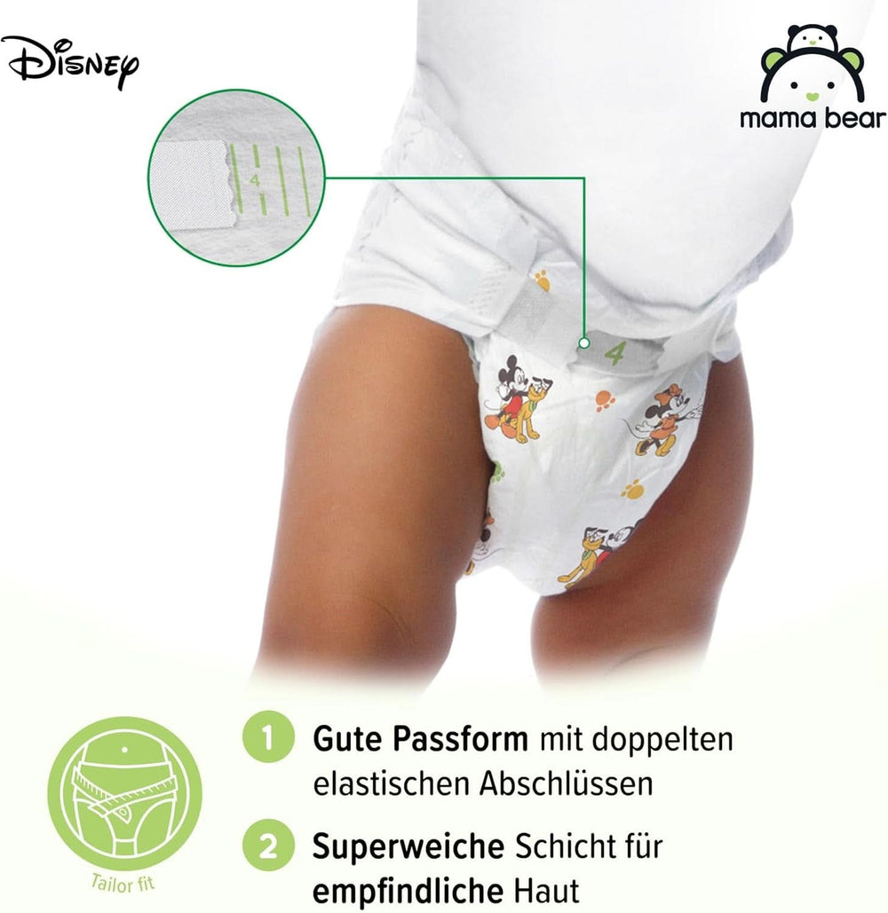 Scutece Mama Bear Disney Ultra Dry mărimea 4 (8-14 kg), alb, 84 bucăți (1 pachet) Naty Shop