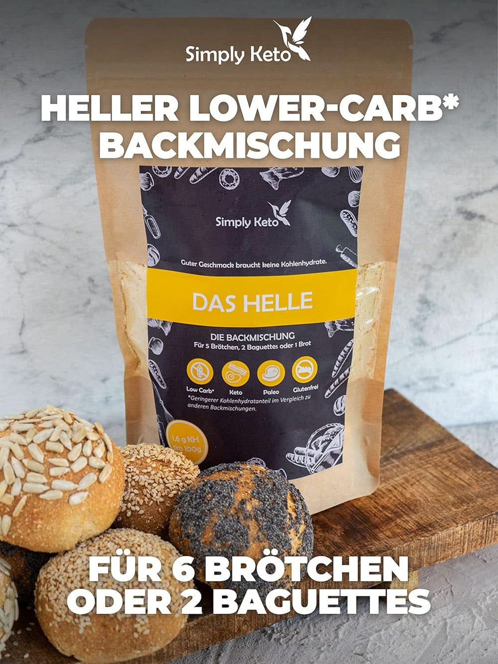 Simply Keto The Light Lower Carb* Bread, Mix pentru pâine fără gluten, 260 grame Bucatarie Naty Shop