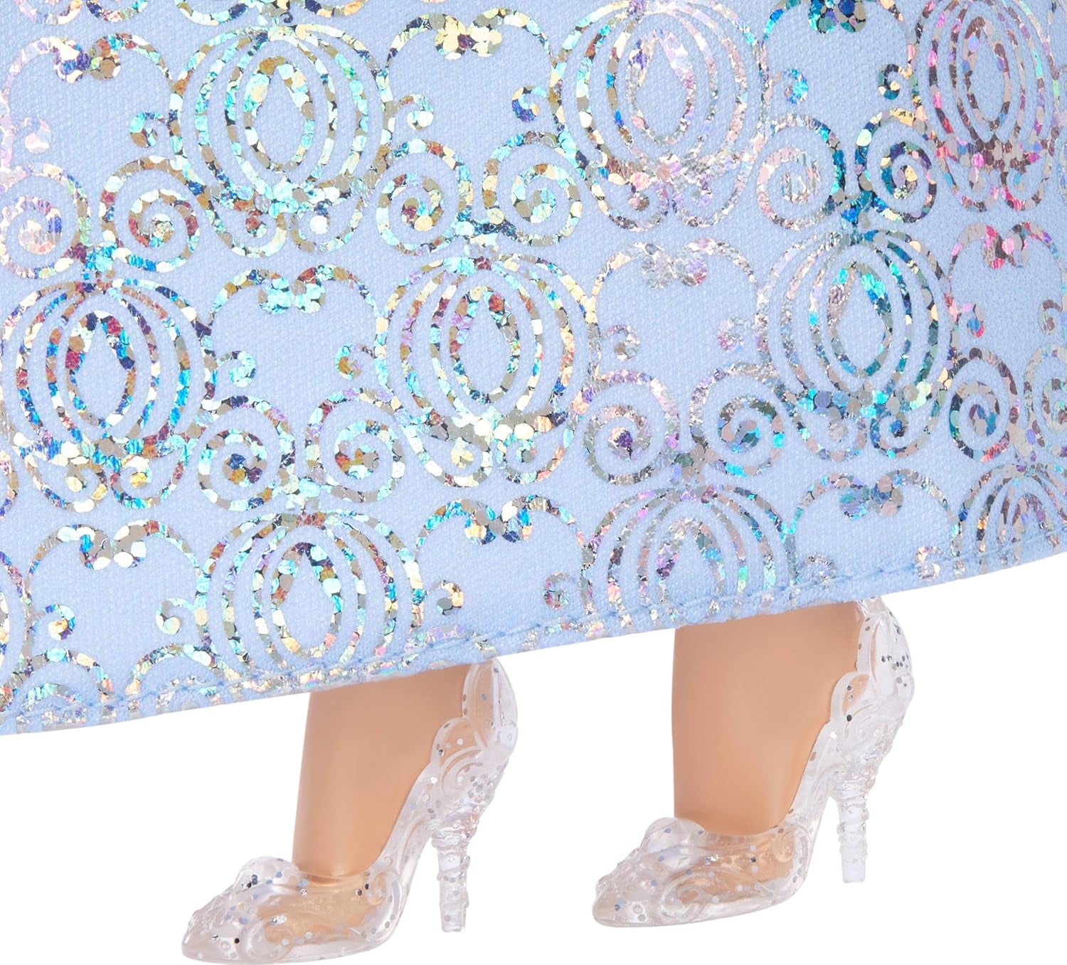 Mattel DISNEY Prinzessin Cinderella - Bewegliche Puppe mit glitzerndem Outfit, abnehmbaren Schuhen und Diadem, kämmbares Haar für Frisierspaß, für Kinder ab 3 Jahren, HLW06