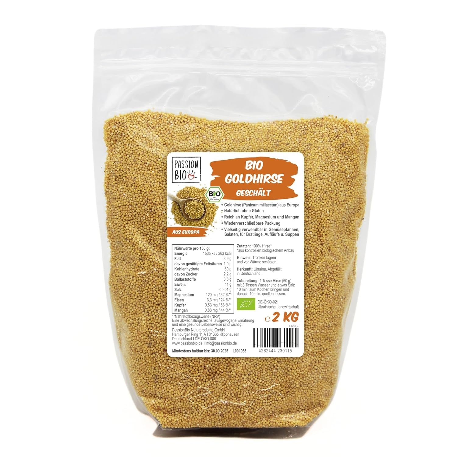Mei auriu organic PassionBio 2 KG - ambalaj resigilabil