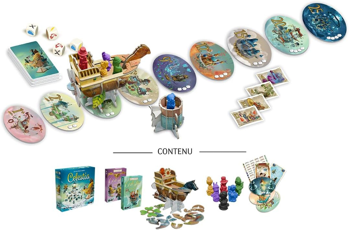 Blam! Celestia Big Box • Joc de bază integral pentru colecționari + 2 expansiuni Joc de societate pentru familie - pentru 2 până la 6 jucători - vârste 8+ - 30 de minute
