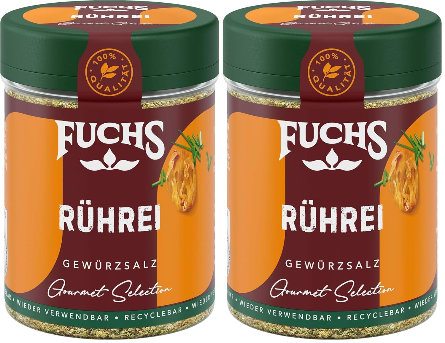 Fuchs Gourmet Selection Klassisch/Heimisch – Bratkartoffel Gewürzsalz, nachfüllbares Kartoffel Gewürz, Salz zum Würzen von Brat- & Ofenkartoffeln, Pommes Frites & Co, vegan, 70 g