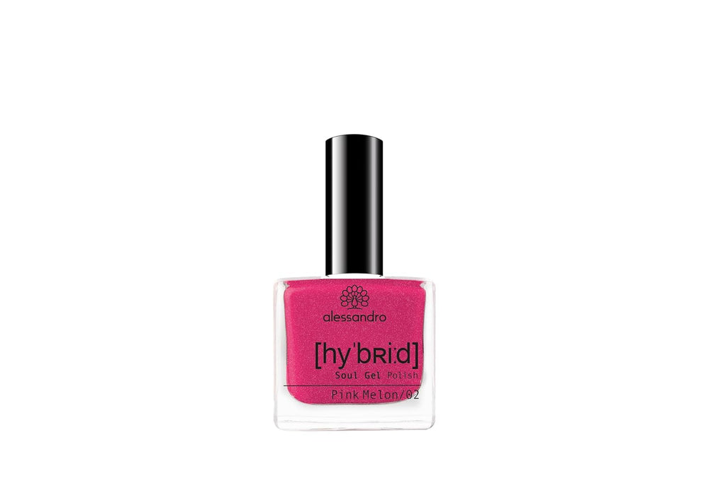 Oja HYBRID alessandro Pink Melon - nuanță vibrantă de roz cu particule fine de sclipici - Unghii perfecte în doar 3 pași, fără LED - rezistă până la 10 zile! 8 ml