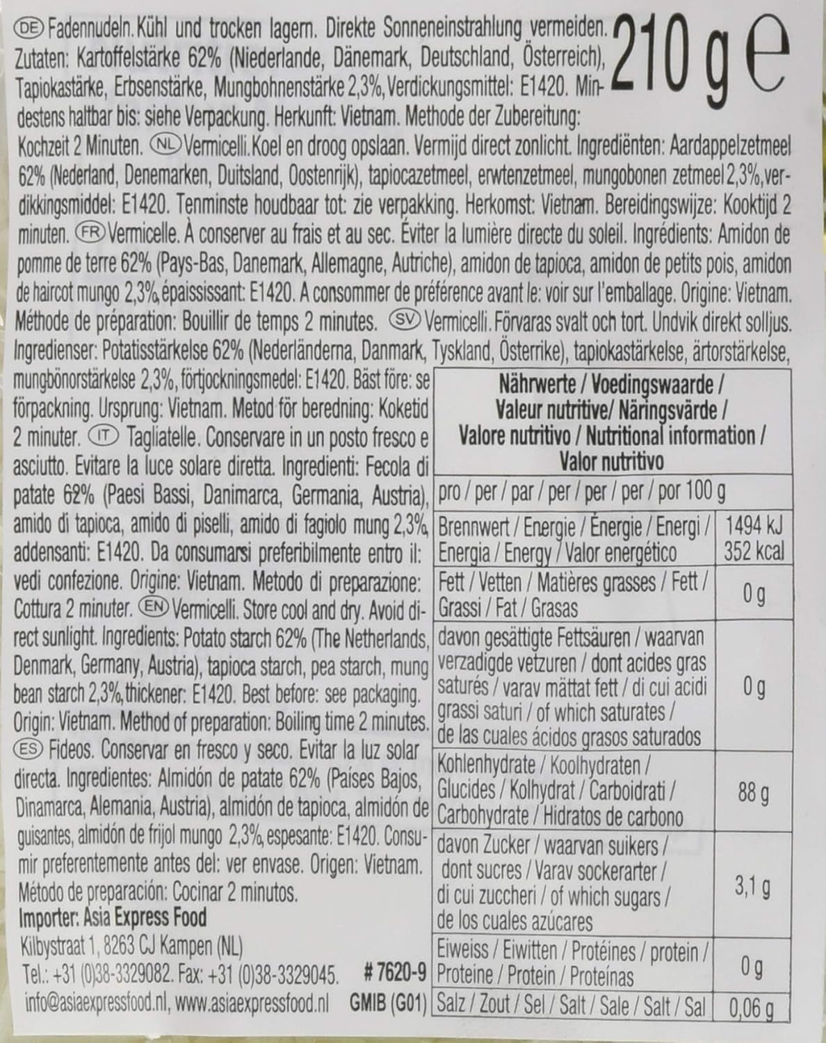 ACECOOK - Vermicelli cu fasole GD - (1 X 210 GR)