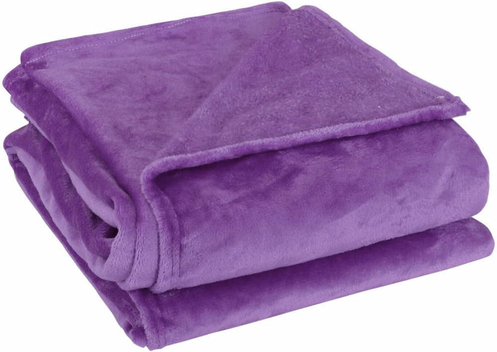 Sourcing Map Cosy pătură cuvertură de pat Soft & cald fleece pătură ca canapea pătură Canapea pătură Living și cuddly pătură Pătură de lână din catifea moale pluș măr verde 150X200Cm Paturi si Cuverturi uxcell Violet închis 200X230Cm