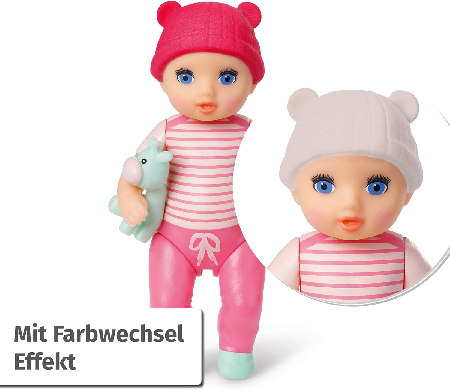 BABY born Minis Doppelpack mit Minis-Puppen Vicky und Mila mit Farbwechseleffekt, Stickerbogen und Accessoires, 906071 Zapf Creation