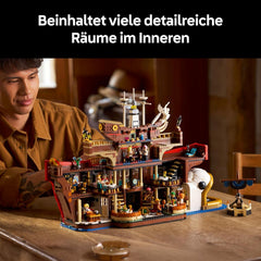 LEGO ONE PIECE - Baratié, das Schwimmende Restaurant - Bauset für Erwachsene - Modellbau mit detailliertem Innenraum sowie 10 Minifiguren inkl. Luffy, Nami & Sanji - Anime Geschenk für Fans - 75640