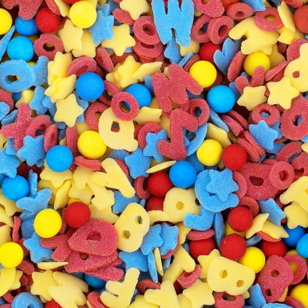Günthart, 8 figurine de zahăr pentru începutul școlii și litere, 115 grame Sprinkles Naty Shop