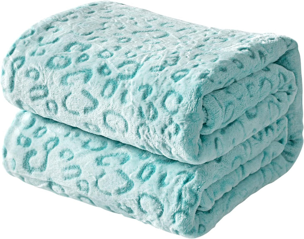 FY FIBER HOUSE flanel fleece throw, pătură din microfibră cu imprimare 3D ghepard, 228 X 274 cm, violet Plapumi si pilote Naty Shop Albastru 50 "X60"