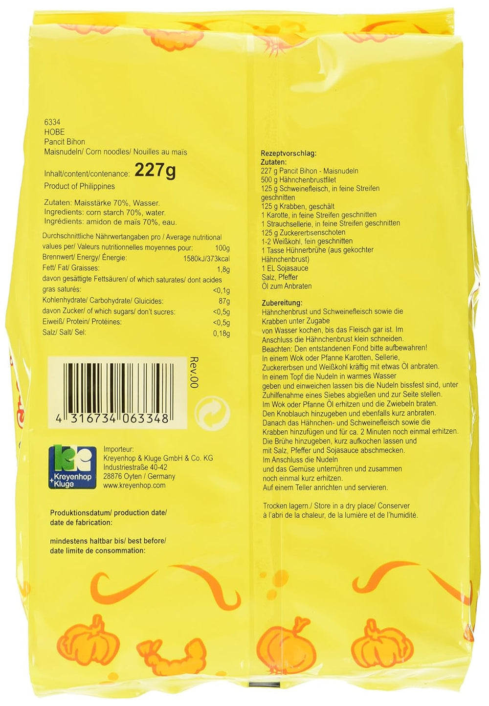Taitei Pancit Bihon, pachet de 4 (pachet de 4 x 227 g)