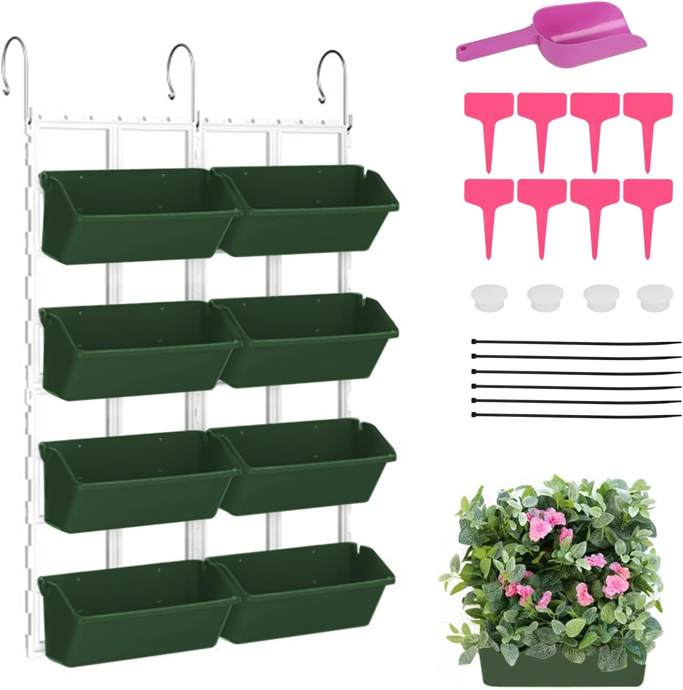 Hängende Vertikale Wand Pflanze, Vertikale Pflanzenwand Balkonbar Pflanzenwand Indoor mit Smart-Timer und Wasserpumpe Blumentopf Wand für Hof Garten Balkon Home Decoration