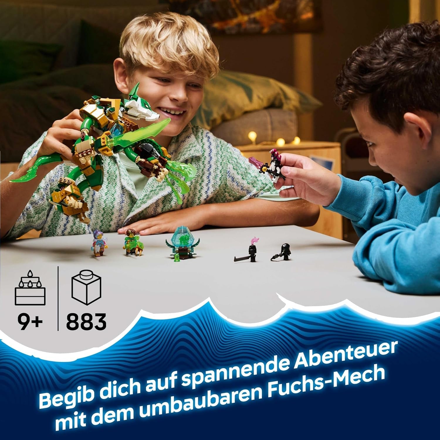 LEGO DREAMZzz 2in1 Fuchs-Wächtermech - Actionfigur, verwandelbar in Fuchskrieger - inkl. 3 Minifiguren und sammelbarer grüner Schatz-Kreatur - Geschenk für Jungen ab 9 Jahren – 71508