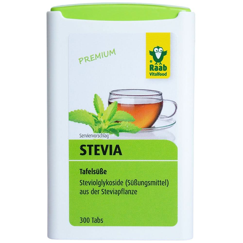 Raab Vitalfood Stevia Tabs, 300 comprimate (pastilute), 18 grame Indulcitori Naty Shop