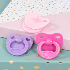 Bayer Design 79104AA Schnuller-Set für Puppen, Schnuller für Puppen, Puppenschnuller, Puppenzubehör, Rosa, Lila, Pink